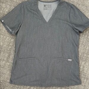 Figs Gray Scrub Top